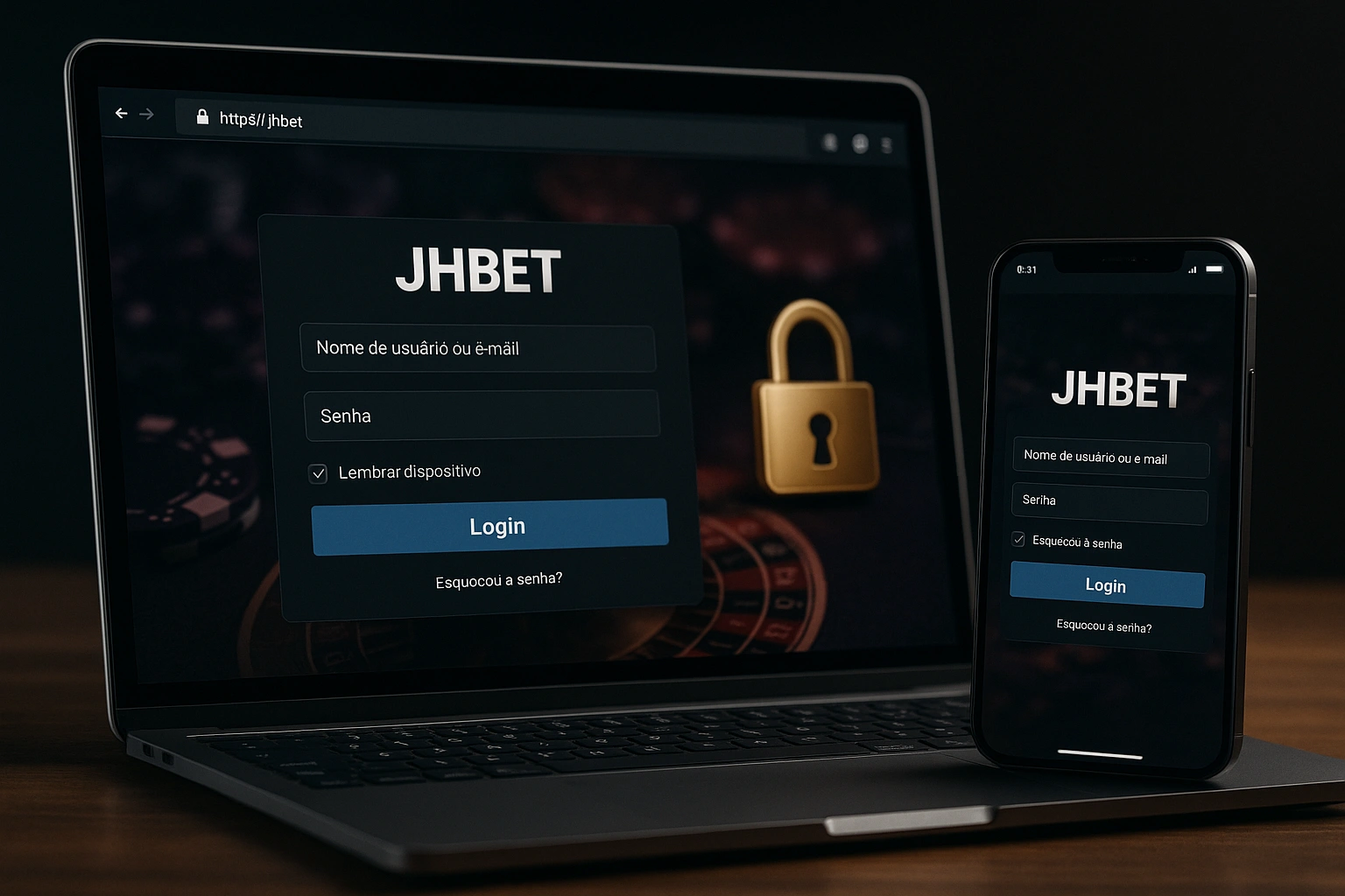 Criar uma nova Conta no plataforma JHBET